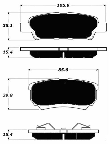 Porterfield Brake Pads for 2015 JEEP COMPASS w/262mm Rear Discs