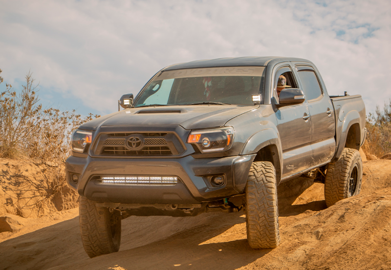 Cali Raised LED Cali Raised 05-15 Toyota Tacoma Low Profile Led Ditch Light Brackets Kit W/Amber Backlight - Tall CR2867