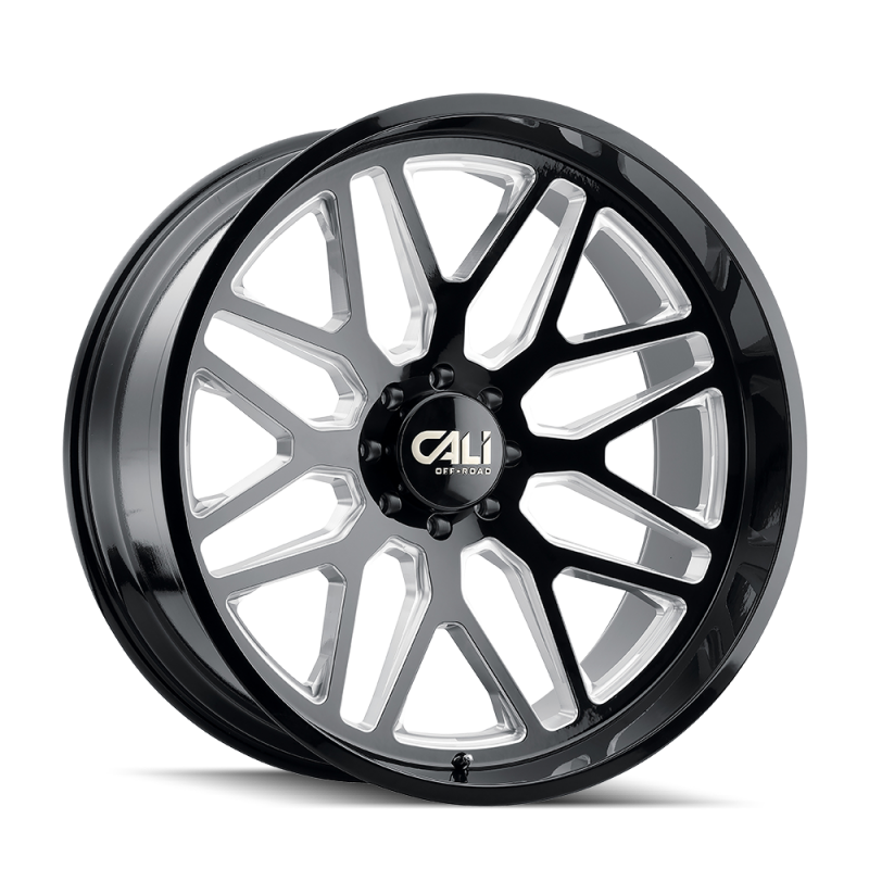 Cali Off-Road 9115 Invader 28x12 / 6x135 BP / -44mm Offset / 87.1mm Hub Gloss Black Milled Wheel 9115-28236BM