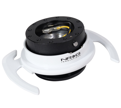 NRG Quick Release Kit - Black Body/ White Ring w/ Handles