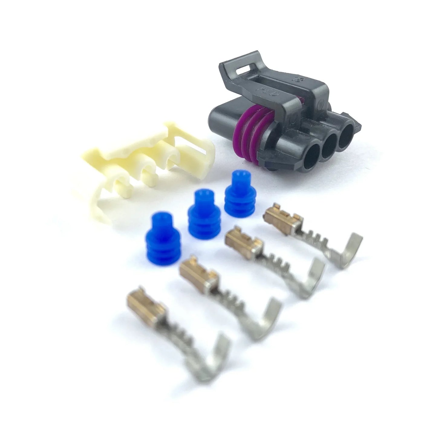 GM 3-Pin Cam Sensor Connector Kit – Delphi Aptiv Gen 3 (LS Black Housing – Opposite Keyway)