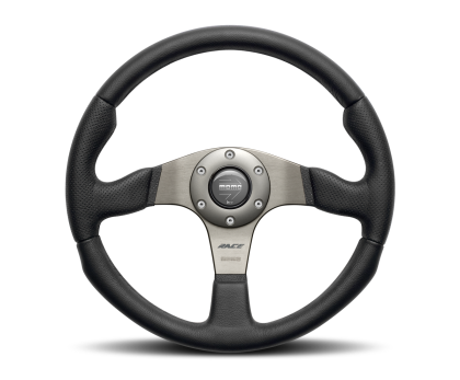 Momo Race Steering Wheel 350 mm - Black Leather/Anth Spokes