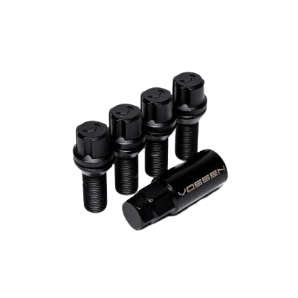 Vossen 30mm Lock Bolt - 14x1.25 - 17mm Hex - Cone Seat - Black (Set of 4)
