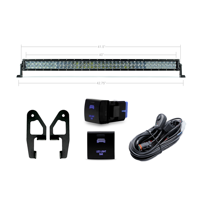 Cali Raised LED Cali Raised 2024+ Toyota Tacoma Premium RoofRack Front Light Bar Kit - 42In White DualRow Spotam Oem CR4106