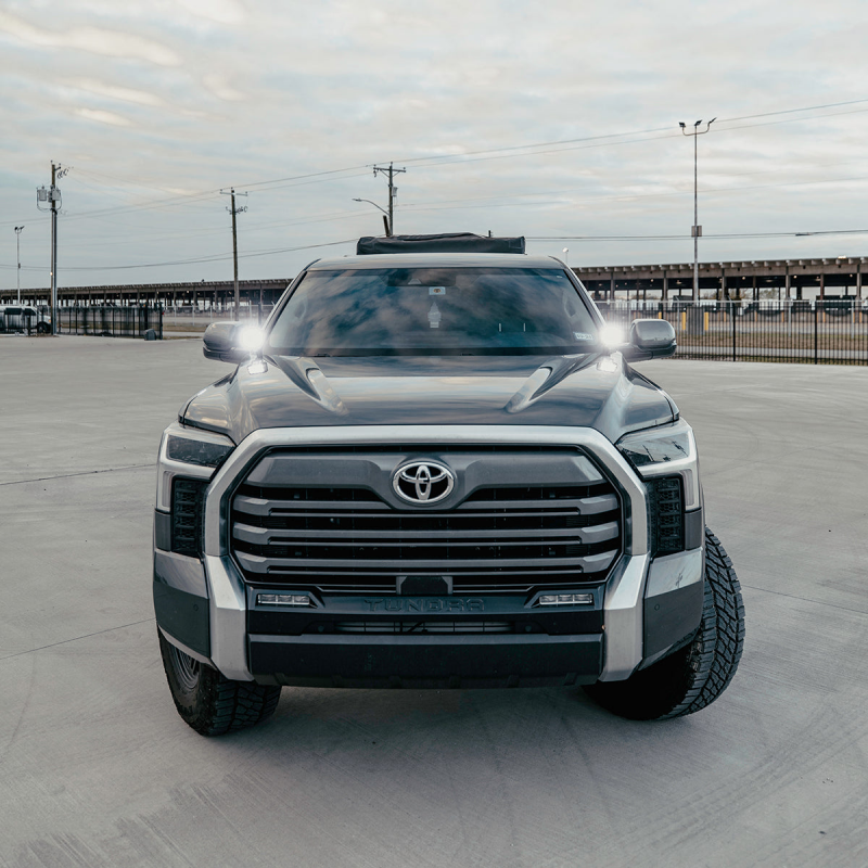 Cali Raised LED Cali Raised 2022+ Toyota Tundra Low Profile Ditch Light Brackets Kit - Round Cannon Pods No Switch CR3885