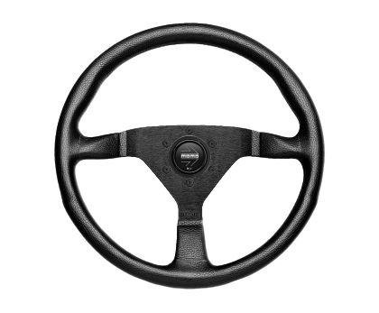 Momo Montecarlo Steering Wheel 350 mm - Black Leather/Blue Stitch/Black Spokes