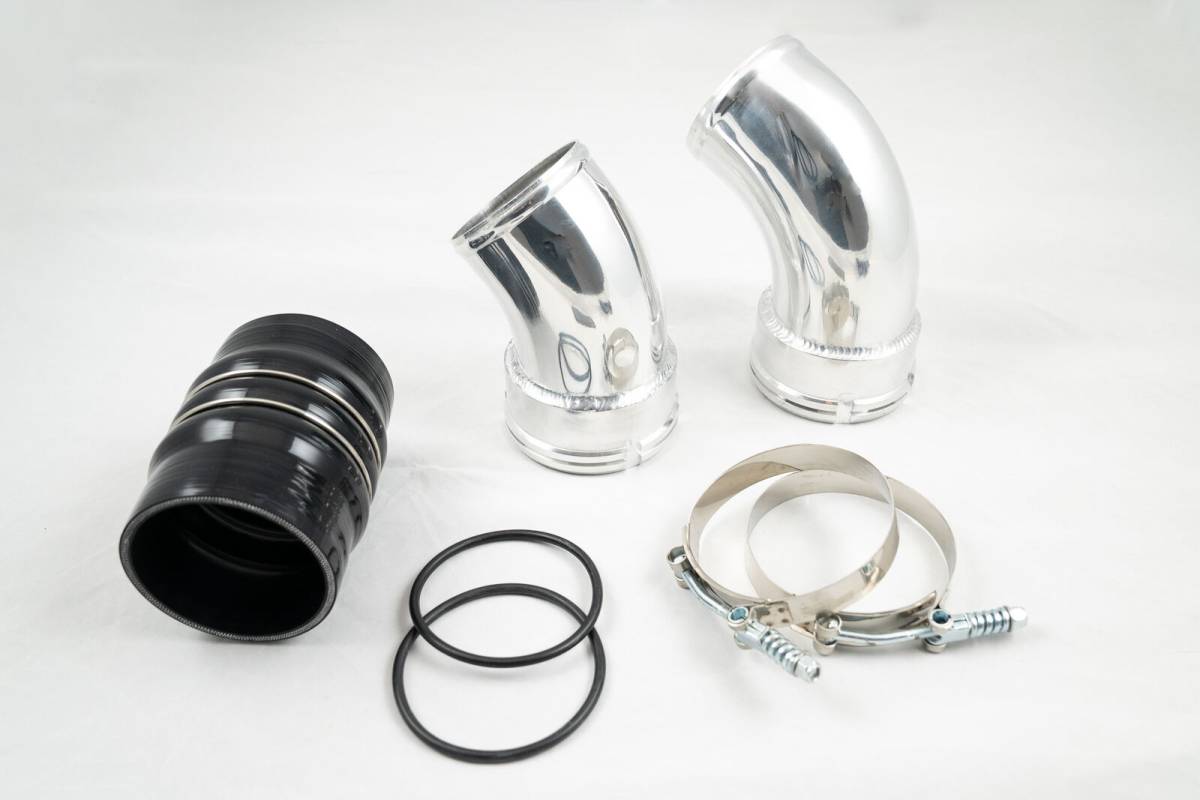 Rudy's Polished Aluminum Cold Side Intercooler Pipe & Boot Kit For 06-10 6.6 Duramax