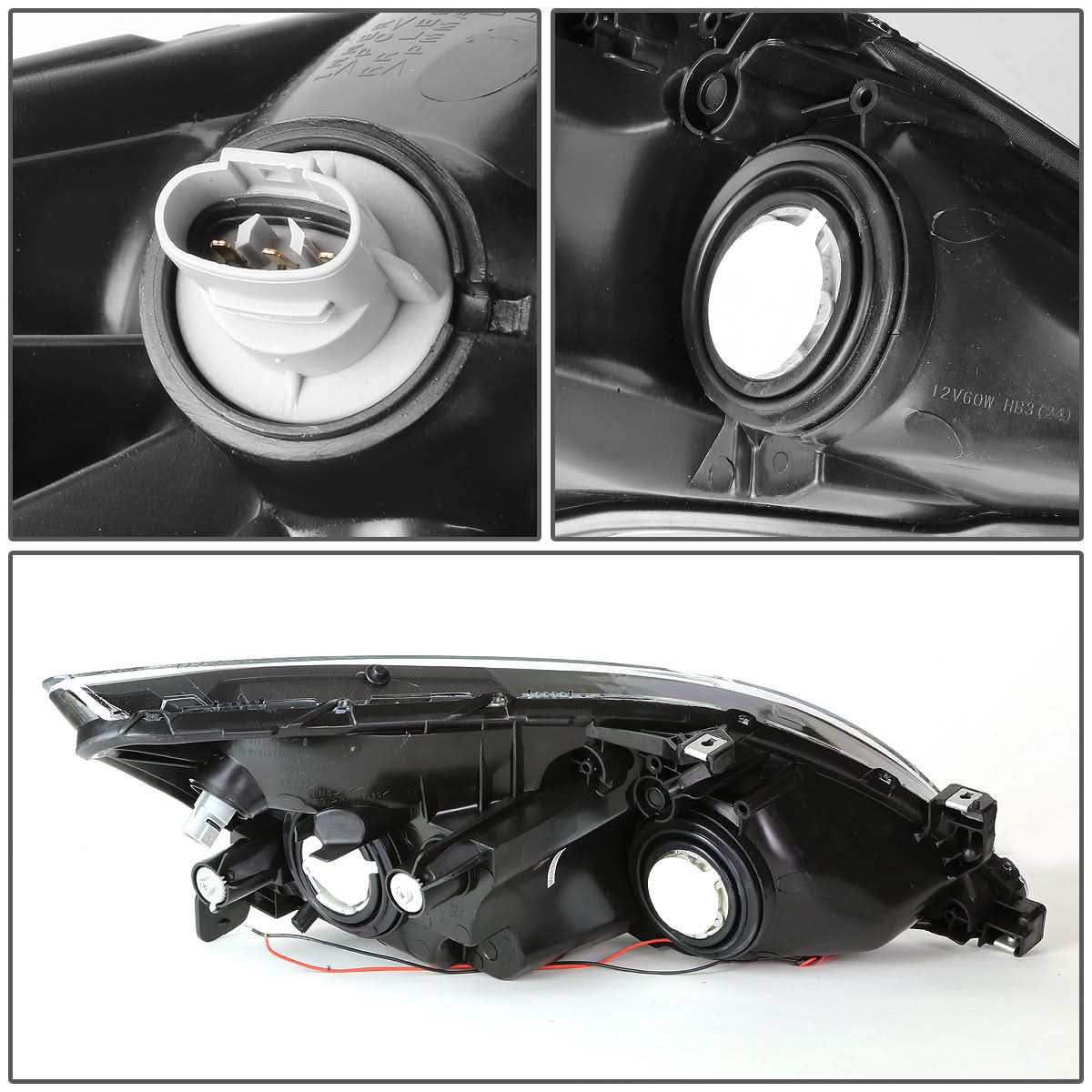 03-07 Honda Accord LED DRL Headlights Chrome Housing Clear Corner