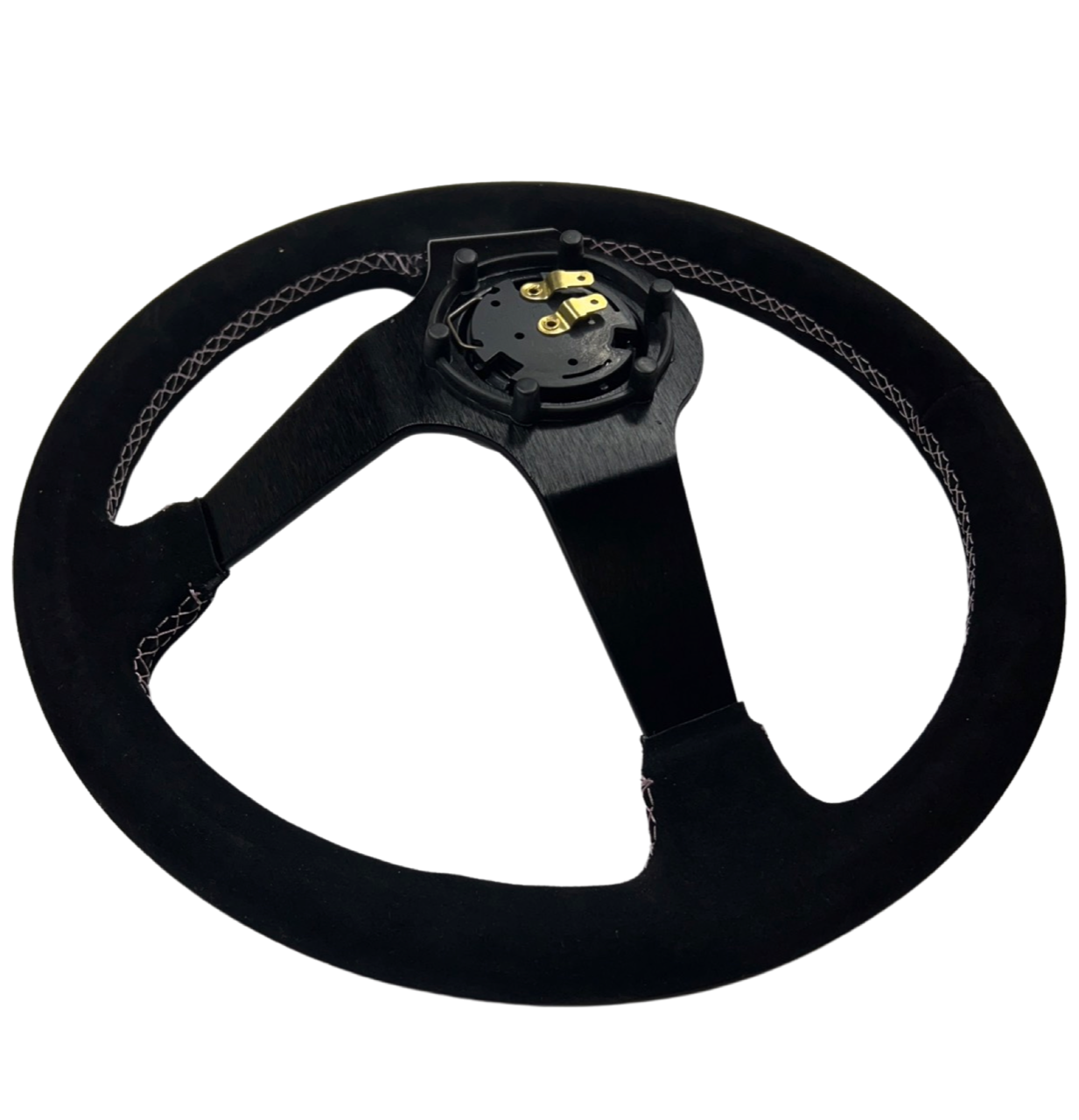 Street Bliss Infiniti G35 G37 Suede 3"Deep Dish Steering Wheel + Quick Release Short Hub Adapter