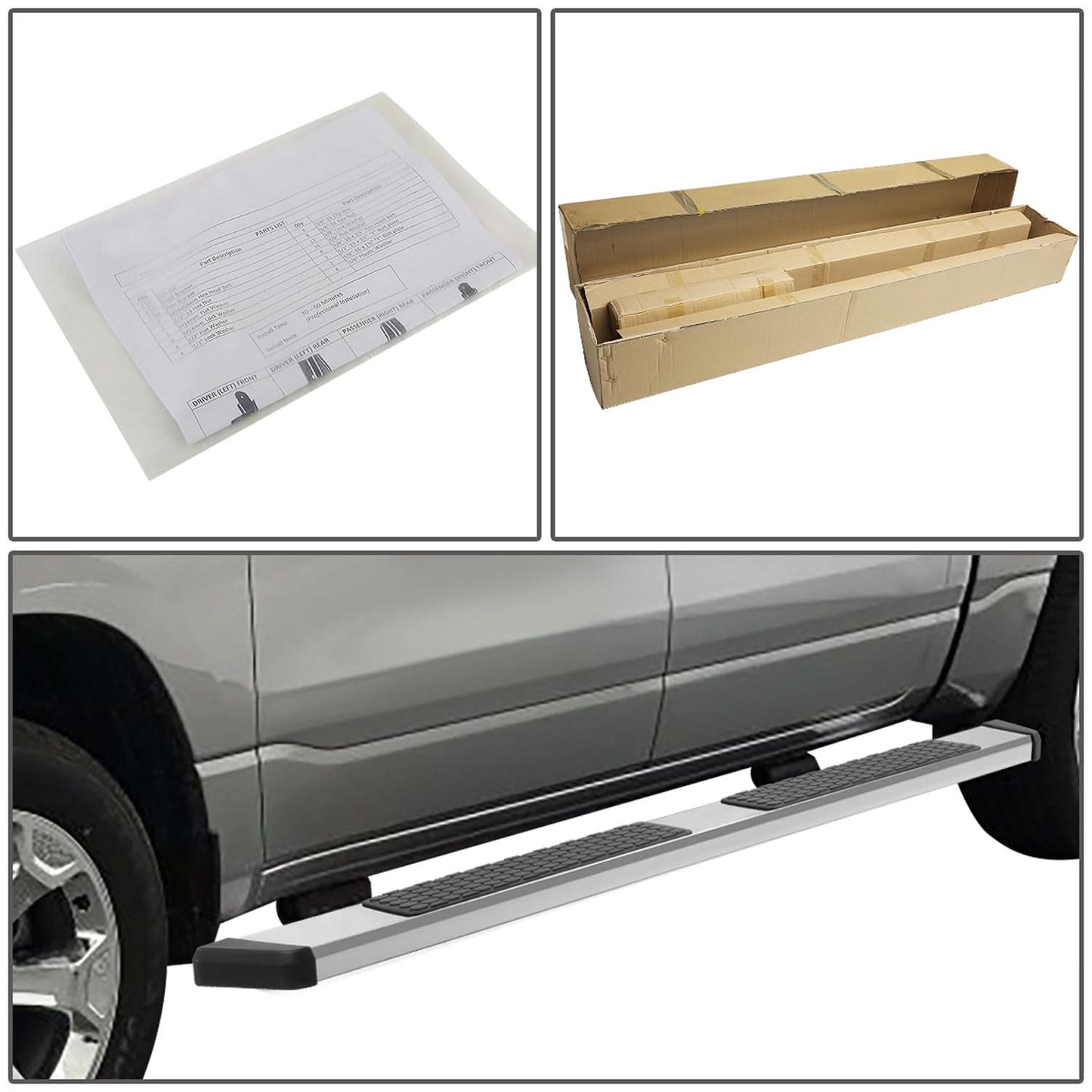 09-18 Dodge Ram 1500 / 11-20 Ram 2500 3500 6" Chrome Nerf Bars