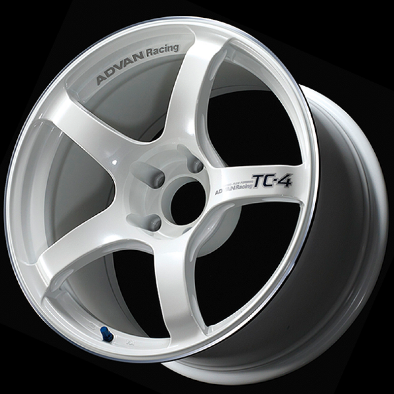 Advan TC4 18x7.5 / +48 Offset / 5x114.3 / 73mm Bore / Racing White Metallic and Ring YAD8F48EWMR
