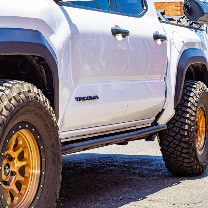 Cali Raised LED Cali Raised 2024+ Toyota Tacoma Trail Edition Rock Sliders - Double Cab Long Bed/No Kick Out/Raw CR4071