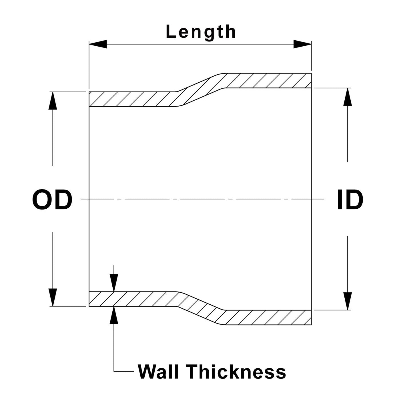 HPS Performance Products HPS 1-3/4" OD to 1-3/4" ID, 6061 Aluminum Slip Fit Transition Reducer Tube Joiner, 4" Long