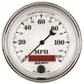 AutoMeter Gauge Speedometer 3-3/8in. 120MPH Elec. Prog. W/ Lcd Odo Old Tyme Wht II 1287