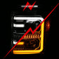 ANZO 11-16 Ford F-250/F-350/F-450 Projector Headlights w/ Plank Style Switchback Chrome w/Amber 111407
