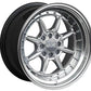 XXR 002.5 Wheel Hyper Silver / Machined Lip 15x8 +20 4x100,4x114.3