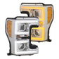 Anzo Projector Plank Style Switchback Headlight Chrome / Amber 17-18 Ford