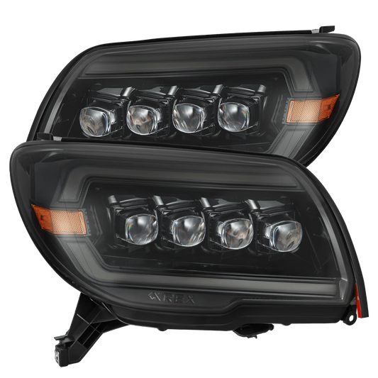 AlphaRex 03-09 Toyota 4Runner NOVA LED Proj Headlights Alpha Black w/Activ Light/Seq Signal/SB DRL