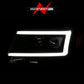 ANZO 2004-2008 Ford  F-150 Projector Headlights w/ Light Bar Black Housing 111541