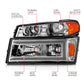 ANZO 04-12 GM Colorado/Canyon/I-Series Crystal Headlights - w/ Light Bar Chrome Housing 4pcs 111559