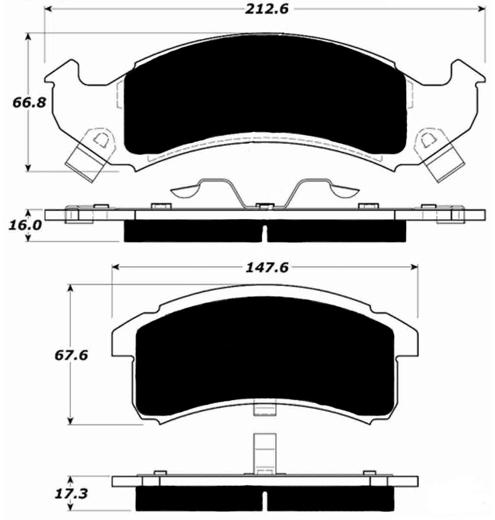 Porterfield Brake Pads for 1995 PONTIAC FIREBIRD w/Rear Drums