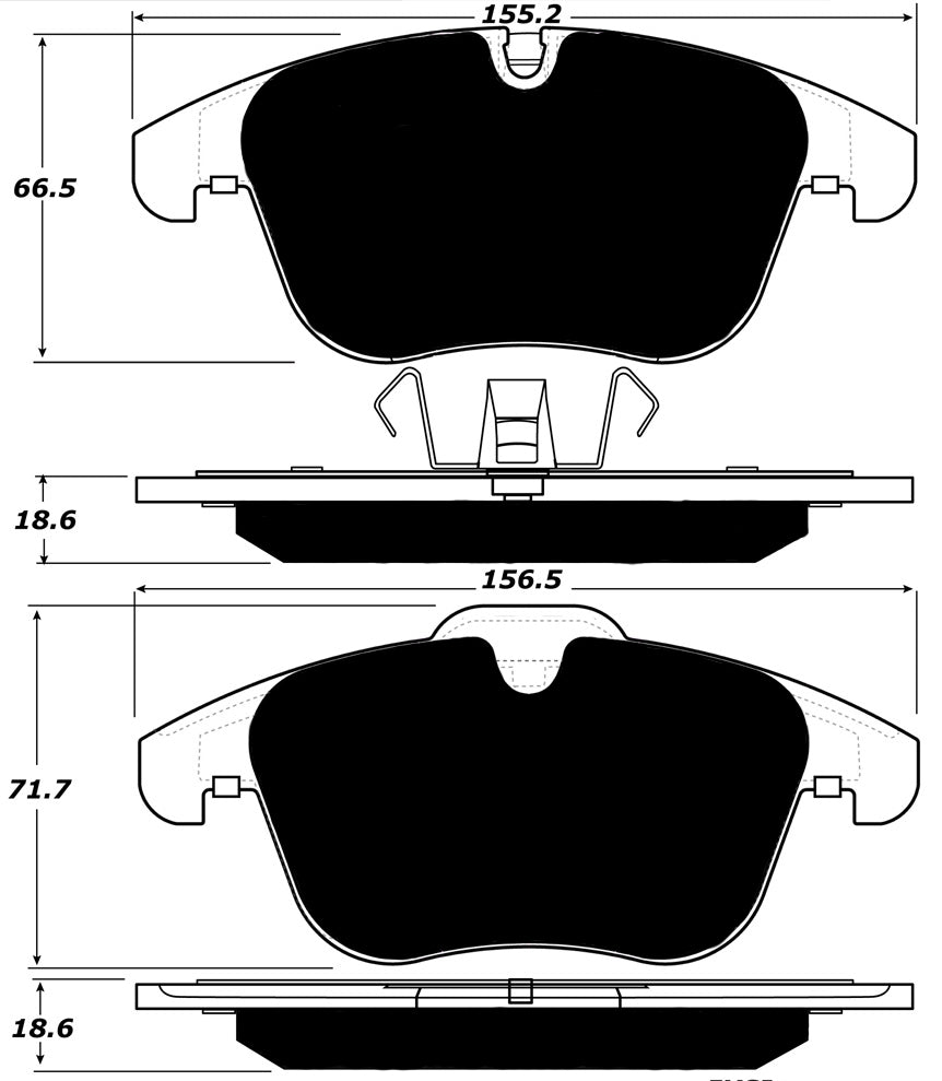 Porterfield Brake Pads for 2015 JAGUAR XF/XFR V6 w/326mm FD