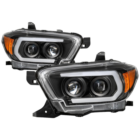 Spyder 16-18 Toyota Tacoma Projector Headlights - Seq LED Turn - Black - PRO-YD-TT16-LB-BK 5085818