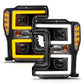 ANZO 17-19 Ford F-250/350/450 SD (w/o Factory LED) LED Proj Headlights w/Light Bar Switchback Blk 111577