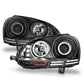 Anzo 2006-2009 Volkswagen Rabbit Projector Headlights w/ Halo Black (CCFL)