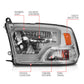 ANZO 2009-2020 Dodge Ram 1500 Full LED Square Projector Headlights w/ Chrome Housing Chrome Amber 111540
