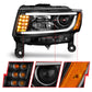 Anzo 2014-2015 Jeep Grand Cherokee Projector Headlights w/ Plank Style Desi