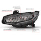 ANZO 16-17 Honda Civic Projector Headlights Plank Style Black w/Amber/Sequential Turn Signal 121527
