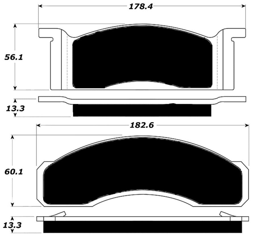 Porterfield Brake Pads for 1970 FORD MUSTANG 302 V8 w/Front Discs