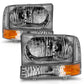 Anzo 2000-2004 Ford Excursion Crystal Headlights Chrome w/ LED 1pc