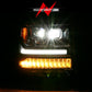 ANZO 16-18 Chevrolet Silverado 1500 LED Projector Headlights w/Plank Style Switchback Chrome w/Amber 111421