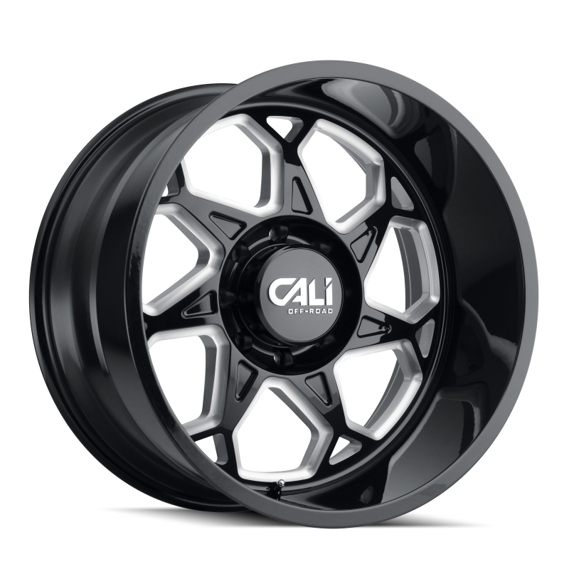 Cali Off-Road 9111 Sevenfold 20x12 / 6x135 BP / -51mm Offset / 87.1mm Hub Gloss Black Milled Wheel 9111-2236BM