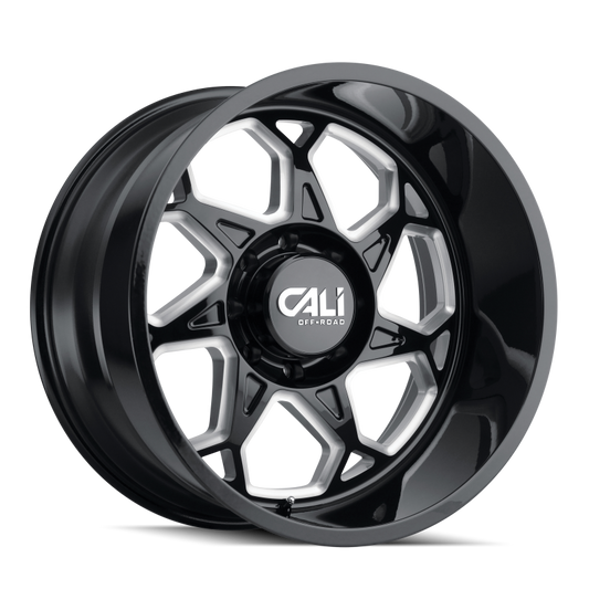 Cali Off-Road 9111 Sevenfold 20x12 / 6x135 BP / -51mm Offset / 87.1mm Hub Gloss Black Milled Wheel 9111-2236BM