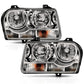 ANZO 2005-2010 Chrysler 300 Crystal Headlight Chrome Amber 121529