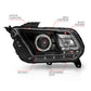 Anzo 2010-2014 Ford Mustang Projector Headlights w/ Halo Black (CCFL)