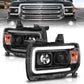 Anzo GMC Canyon 15-18 Projector Plank Style Headlight Black W/ Amber