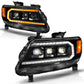 ANZO 15-22 Chevy Colorado Blk Housing Full LED DRL Projector Headlight w/ Sequential Light Bar 111634