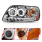 Anzo 1997.5-2003 Ford F-150 Projector Headlights w/ Halo Chrome 1pc