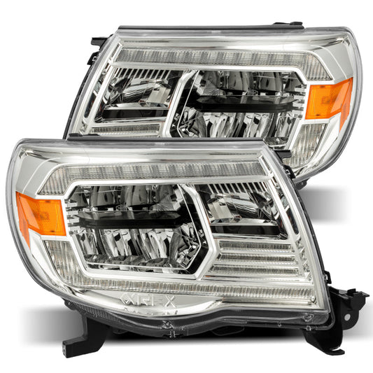 AlphaRex 05-11 Toyota Tacoma LUXX Crystal Headlights Plank Style Chrome w/Activation Light/DRL 880734 *Discontinued