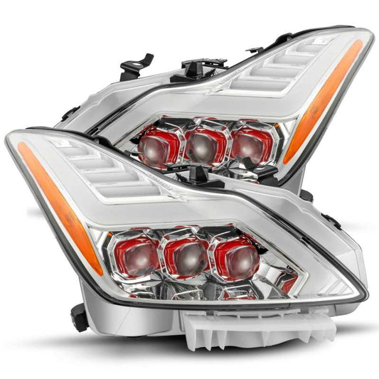 AlphaRex 08-13 Infiniti G37 NOVA LED Proj Headlight Plnk Styl Chrome w/Red LED Acc/Activ Light/DRL 881990 *Discontinued