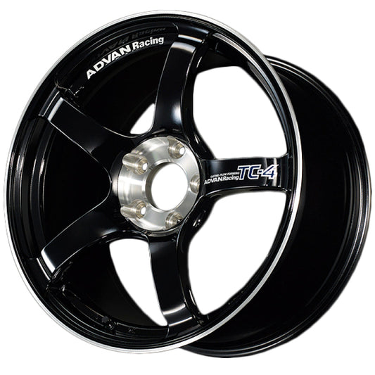 Advan TC4 18x10 +35 5-114.3 Racing Gloss Black and Diamond Cut Wheel YADS8K35EBF