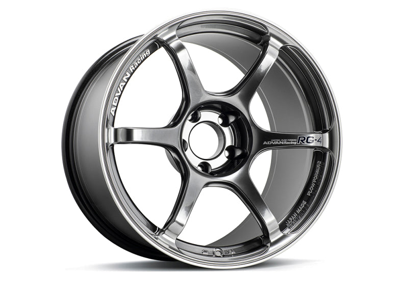 Advan RG-4 18x8 +44 5-114.3 Racing Hyper Black & Ring Wheel YA48G44EHBR