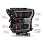 ANZO 15-17 Ford F-150 LED Projector Headlights - w/ Light Bar Switchback Black Housing 111547
