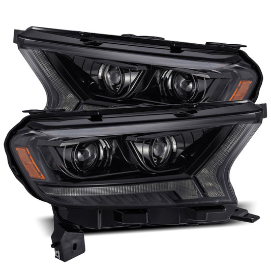 AlphaRex 19-21 Ford Ranger LUXX LED Proj Headlights Plank Style Alpha Black w/Seq Signal/DRL 880121 *Discontinued