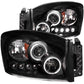 Anzo 2006-2008 Dodge Ram 1500 Projector Headlights w/ Halo Black