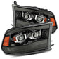 AlphaRex 09-18 Dodge Ram 1500HD PRO-Series Proj Headlights Plank Style Black w/Seq Signal/Smoked DRL 880593 *Discontinued